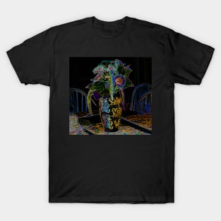 Black Panther Art - Flower Bouquet with Glowing Edges 2 T-Shirt